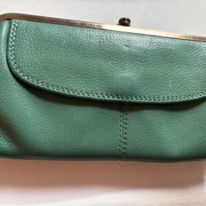 Hobo- Green Leather Lauren Clutch